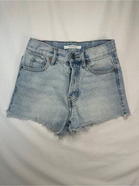 PacSun Light Blue High-Rise Frayed Denim Shorts